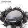 Lordhair French Lace Front Hair System for Men 0.1mm Injected Thin PU Skin Base Attached with Diamond Lace Hair Pieces 8x10 Inches #1A