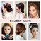 Hair Bun Invisible False Hair Clip Hair Comb Bump It Up Volume Hair Base Fluffy Hair Pad Hair Extensions Styling Insert Tool for Women Girls Hairstyles Accessories Black Light Brown 2 Pcs