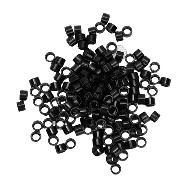 1000 Pcs Aluminum Micro Links Rings 4.5mm Lined Beads Hair Extension Tool (Black)