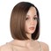 D&Eacute;BUT Lace Front Wigs for Black Women Short Bob Wigs Natural Straight Synthetic Hair Swiss Lace Heat Resistant Fibers 9.5" 120g Off Black Mixed Auburn Brown (Simulated Scalp 9.5 Inches, TT1B/30)