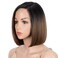 D&Eacute;BUT Lace Front Wigs for Black Women Short Bob Wigs Natural Straight Synthetic Hair Swiss Lace Heat Resistant Fibers 9.5" 120g Off Black Mixed Auburn Brown (Simulated Scalp 9.5 Inches, TT1B/30)