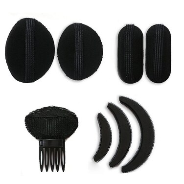 8 PCS Black Hair Bump It Up Inserts Set for Women - Sponge Bases, Combs, Clips, and Extensions Accessories for Heightening Hairstyles