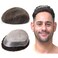 Lordhair Toupee for Men,Injected Thin Skin Mens Hair Piece 100% European Human Hair,Attached with Diamond Lace Replacement for Men,8 * 10 Base Size Hair System for Men