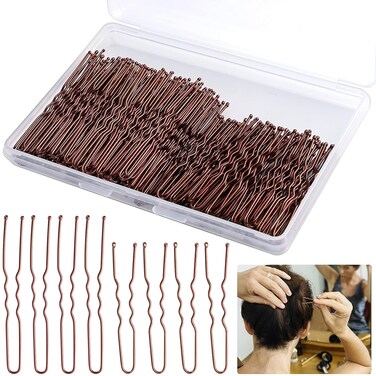 200Pcs 2.4 &amp; 2Inches Hair Pins for Buns Hair Bun Pins Bun Hair Pins With Storage Box for Women Girls and Hairdressing Salon (Brown)