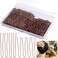 200Pcs 2.4 &amp; 2Inches Hair Pins for Buns Hair Bun Pins Bun Hair Pins With Storage Box for Women Girls and Hairdressing Salon (Brown)
