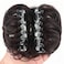 2 Pcs Large Claw Clip in Hair Bun Messy Hair Bun Hair Pieces Curly Wavy Fake Hair Claw Clips Ponytail Extensions for Women and Girls (Natural Black and Dark Brown)