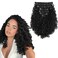 ABH AMAZINGBEAUTY HAIR Curly Clip in Hair Extensions Black Women Spiral Curl Human Hair Clip in Extensions Double Weft Curly Hair Clip in Extensions Natural Black Virgin Hair 7Pcs 120G 14 Inch