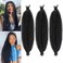 Springy Afro Twist Hair3Pcs Pre-Separated Kinky Marley Twist Braiding Hair 24in Springy Twist for Distressed Faux Locs Synthetic Hair Extensions Cuban Twist Hair(1B-Black)