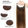 Star Show Hair Extensions Real Human Hair Chocolate Brown Hair Extensions Straight Human Hair Extensions with Transparent Wire Adjustable Size Line Hairpiece (16inch, Chocolate Brown #4)