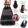 Wingirl 10A Human Hair Bundles 100% Unprocessed Brazilian Virgin Weave Bundles Straight Hair Extensions Natural Color Double Weft No Split Softness Bundles Full And Thick (14/16/18Inch, 3 Bundles)