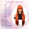 forfeels Long Orange Wig For Women 28 Inches Long Orange Ginger Synthetic Wigs Natural Looking Orange Synthetic Hair Wigs Straight Synthetic Wig With Bangs