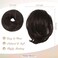 BARSDAR Straight Hair Bun Extensions, Short Ponytail Brown Hair Bun Extensions, Synthetic Messy Bun Hairpieces Elastic Easy Scrunchies for Women - Darker Brown
