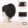 BARSDAR Straight Hair Bun Extensions, Short Black Ponytail Hair Bun Extensions for Women, Synthetic Fully Messy Bun Hair Extensions Elastic Hair Bun Scrunchies Hairpieces - Natural Black