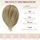 BARSDAR Straight Hair Bun Extensions - Short Straight Ponytail Blonde Hair Bun Extensions for Women, Synthetic Elastic Messy Hair Bun Scrunchies Hairpieces Daily - Light Ash Blonde Mix