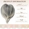 BARSDAR Straight Hair Bun Extensions - Short Straight Ponytail Gray Hair Bun Extensions for Women, Elastic Synthetic Messy Hair Bun Scrunchies Hairpieces Daily - Dark Grey with White Tips