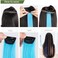 HSPJHTM Blue Hair Extensions, 6pcs Clip-in Straight Synthetic Hairpieces, 22" Long