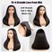 16 Inch Straight Human Hair Wigs 13&times;4 Straight Lace Front Wigs 220 Density Double Drawn Blunt Cut Long Bob Wig for Black Women Pre Plucked Bleached Knot Brazilian Hair HD Transparent Lace Frontal Wig