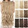 IMISSU Long Natural Thick Hair Curly Clip in on Synthetic Hair Extensions Hairpieces for Women (28 inches, Dirty Blonde)