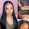 20 Inch Straight Lace Front Wigs Human Hair Pre Plucked 180% Density Glueless Wigs Human Hair 13x4 HD Transparent Human Hair Lace Frontal Natural Hairline Brazilian Virgin Hair for Women Natural