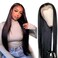 28 Inch Straight Lace Front Wigs Human Hair Pre Plucked 180% Density Glueless Wigs Human Hair 13x4 HD Transparent Human Hair Lace Frontal Natural Hairline Brazilian Virgin Hair for Women Natural
