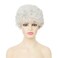 White Short Wigs Womens Curly Wig with Bangs Old Woman Pixie Cut Hair Wig for Cosplay Daily Use