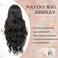 NAYOO Long Black Wig for Women - 26 Inch Long Black Hair Wig, Natural Looking Black Long Wig, Heat Resistant Synthetic Wig, Easy to Put Black Wavy Wig, Long Black Curly Hair Wig for Daily Party Use