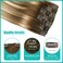 SURNEL Clip in Extensions Real Human Hair Balayage Clip in Hair Extensions 16 Inch 6pcs 100g Walnut Brown to Ash Brown and Golden Blonde Human Hair Clip Extensions (#3/8/22,16'')