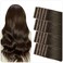 SUYYA Invisible Tape in Hair Extensions Human Hair Darkest Brown Seamless Injected Hand-Tied Pro Quality Virgin Human Hair 20PCS 40G/Pack Straight Tape Ins(14 inch #2 Darkest Brown)