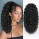 Ponytail Extension,Curly Drawstring Ponytail Extension for Black Women Natural Black Curly Clip in Hair Extensions 18 Inch Synthetic Hairpiece for Daily Party