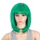 SWACC Short Straight Bob Wig with Bangs Synthetic Colorful Cosplay Daily Party Flapper Wig for Women with Wig Cap (Green)