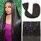 Clip in Hair Extensions Real Human Hair, 100g/3.6oz, Clip in 100% Brazilian Remy Human Hair Extension for Women, Double Weft 8pcs Per Set with 18 Clips 1B Natural Black 16 Inch