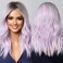 testar Purple Wig Medium Length Lavender Wigs for White Women 18 Inch Short Middle Part Bob Wig Heat Resistant Synthetic Wavy Curly Wigs for Girls Daily Party/Christmas Use