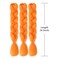 Orange Braiding Hair Extensions Premium Synthetic Hair Braids Crochet Hair for Women 24 Inches 100g/bundle (3 Bundles/Pack,Color:Orange)