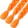 Orange Braiding Hair Extensions Premium Synthetic Hair Braids Crochet Hair for Women 24 Inches 100g/bundle (3 Bundles/Pack,Color:Orange)