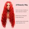 Hot Red Lace Wig Pastel Red Lace Front Wigs for Women Pre Plucked Hairline Long Loose Wavy Curly Synthetic Lace Front Wig Glueless Heat Resistant 26 Inch Daily Cosplay