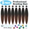 Braiding Hair Pre Stretched for Women Girls 20 Inch 8 Pack Hair Extensions Box Braids Soft Synthetic Knotless Yaki Texture Hot Water Setting Braiding Hair (20Inch, 1B/30)