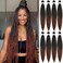 Braiding Hair Pre Stretched for Women Girls 20 Inch 8 Pack Hair Extensions Box Braids Soft Synthetic Knotless Yaki Texture Hot Water Setting Braiding Hair (20Inch, 1B/30)