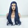 RDY Blue Wigs Natural Wave Synthetic Wig for Women Machine Made Hair Replacement Wig with Heat Friendly Fiber Cosplay Wig Middle Part 150% Density Long Body Wavy Wig for Daily Makeup Party Wear 24