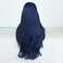 RDY Blue Wigs Natural Wave Synthetic Wig for Women Machine Made Hair Replacement Wig with Heat Friendly Fiber Cosplay Wig Middle Part 150% Density Long Body Wavy Wig for Daily Makeup Party Wear 24