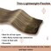 Full Shine Weft Hair Extensions Human Hair Sew In Hand Tied Weft Extensions Sew In Extensions Remy Hair Thick Ends Chocolate Brown With Light Blonde Highlights Walnut Brown #3/8/22 60G 22 Inch