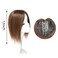 Hair Topper Without Bangs, Clip in Human Hairtoupee Seamless Hairpiece for Women Thick Silk Base Topper for Thicking Hair (Medium Chocolate Brown, 5.1"*5.1" 12inch)