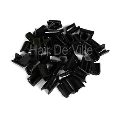 100 PCS Fusion Keratin U Nail Glue Rebond Tips Granules For Human Hair Extensions By Hair De Ville+ 3 Pcs Silicone Finger Protectors &hellip; (black)
