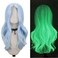 FREE BEAUTY Glow in the Dark Wig Long Blue Wavy Wig for Women 26 Inch Middle Part Wig with Small Piece Lace Curly Wavy Wig Natural Looking Synthetic Heat Resistant Fiber Wig for Party Cosplay Use