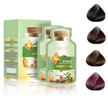 Magic Bubble Plant Hair Dye, Pure Plant Extract for Grey Hair Color Bubble Dye Shampoo, Non-Damage. (Dark Brown)