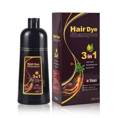 Instant Dark Brown Hair Dye Shampoo for Women, Hair Color Shampoo for Gray Hair, 3 in 1-100% Gray Coverage - Natural Plant Ingredients, 16.9OZ/500ML