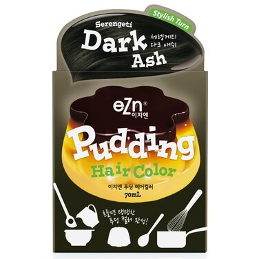 eZn Pudding Hair Dye Ammonia Free Semi-Permanent Self Hair Dye DIY Kit included contain Keratin Made in Korea Beauty (Serengeti Dark Ash)