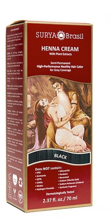 SURYA BRASIL Henna Cream- Black, 2.37 ounces