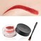 12 Color Eyebrow Cream Colorful Smooth Eyebrow Pomade Gel Long Lasting Waterproof Eyeliner Gel Eye Brow Makeup Cosmetics with Eyebrow Brush (07 Bright Red)
