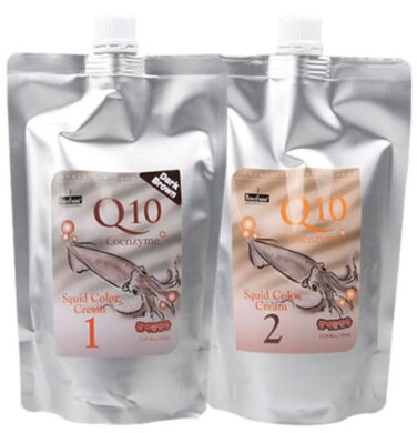 Q10 Coenzyme Squid Ink Hair Dye, Dark Brown, Long-Lasting Hair Coloring Cream, 17.6 fl.oz, Made in Korea
