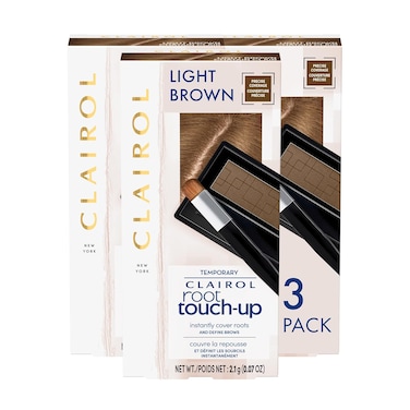 Clairol Root Touch-Up Temporary Concealing Powder, Light Brown, Pack of 3
